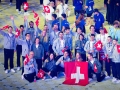Der Fahnentraeger der Schweiz Angelo Wuest (Beachsoccer) fotografiert an der Closing Ceremony anlaesslich der European Games 2023 in Krakow am Sonntag, 02. Juli 2023 (Swiss Olympic/Dominic Bruegger)